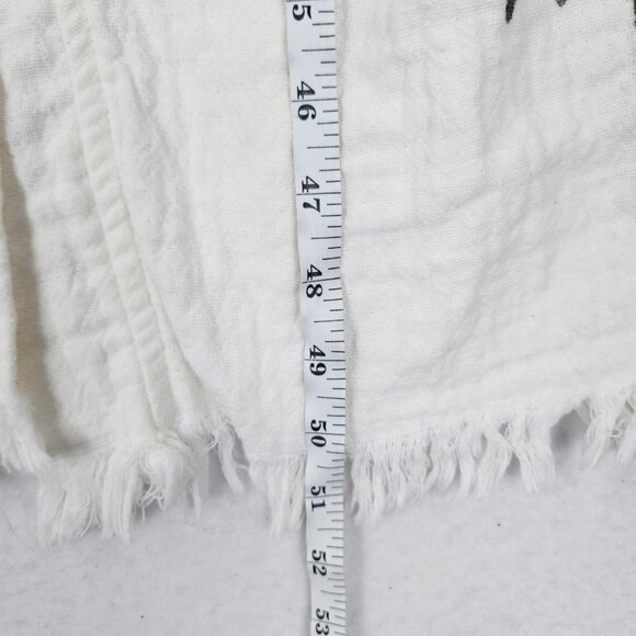 Club Teal Robe Womens One Size Cream Off White Hand Made Palm Tree Resort Kimono - Picture 7 of 11